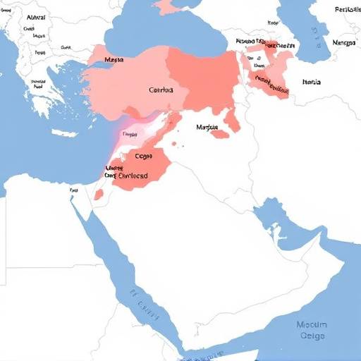 Mappa del Medio Oriente con evidenziate le zone di conflitto.