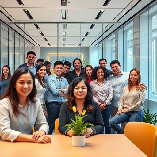 Persone di diverse etnie che lavorano insieme in un ufficio a Milano