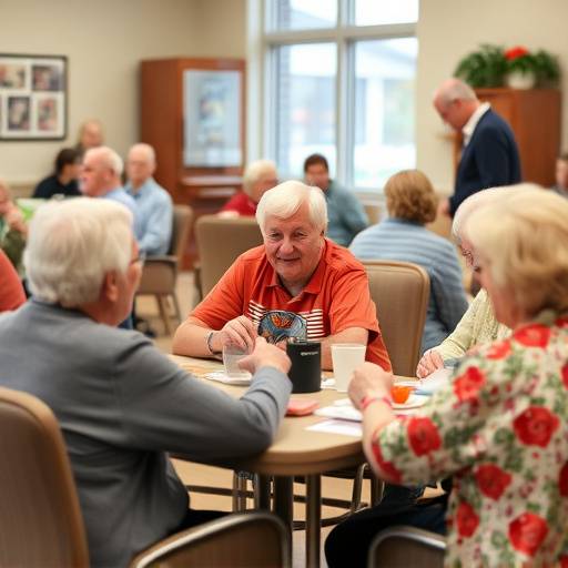 Un gruppo di anziani che partecipa a un'attivit&agrave; ricreativa in un centro diurno